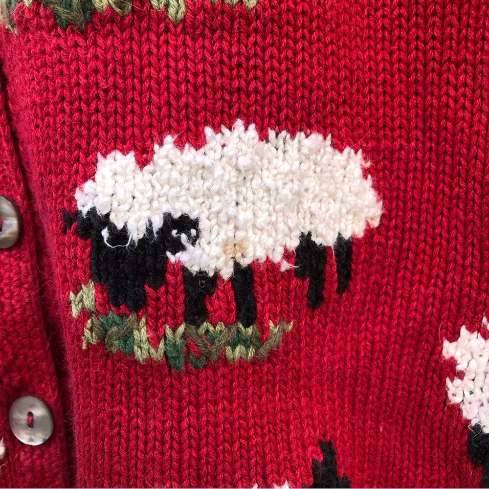 Talbots Hand Knit Sheep Cardigan - Picture 5 of 6